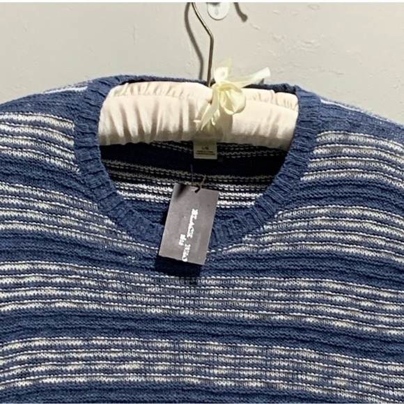 NWT Black Brown 1826 Men's Blue Pullover Sweater Size Large Cotton Knit - Picture 3 of 6